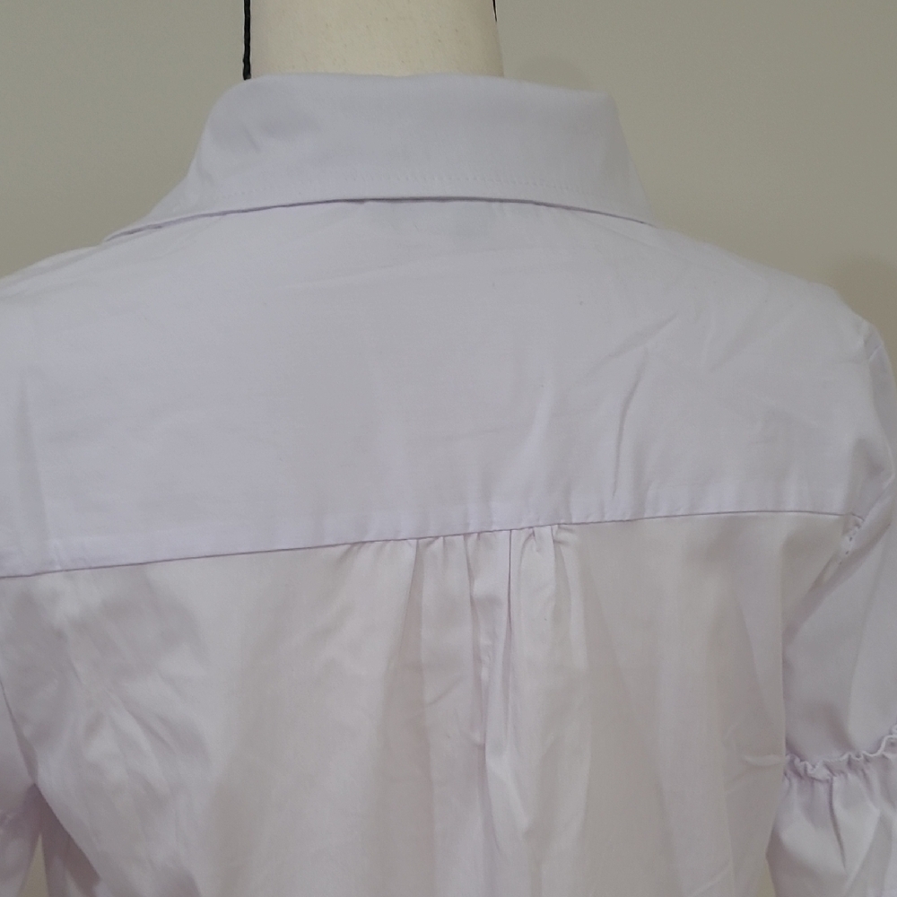Sunnow White Ruffle Button-Front Shift Dress - Picture 5 of 7